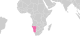 南西アフリカの位置